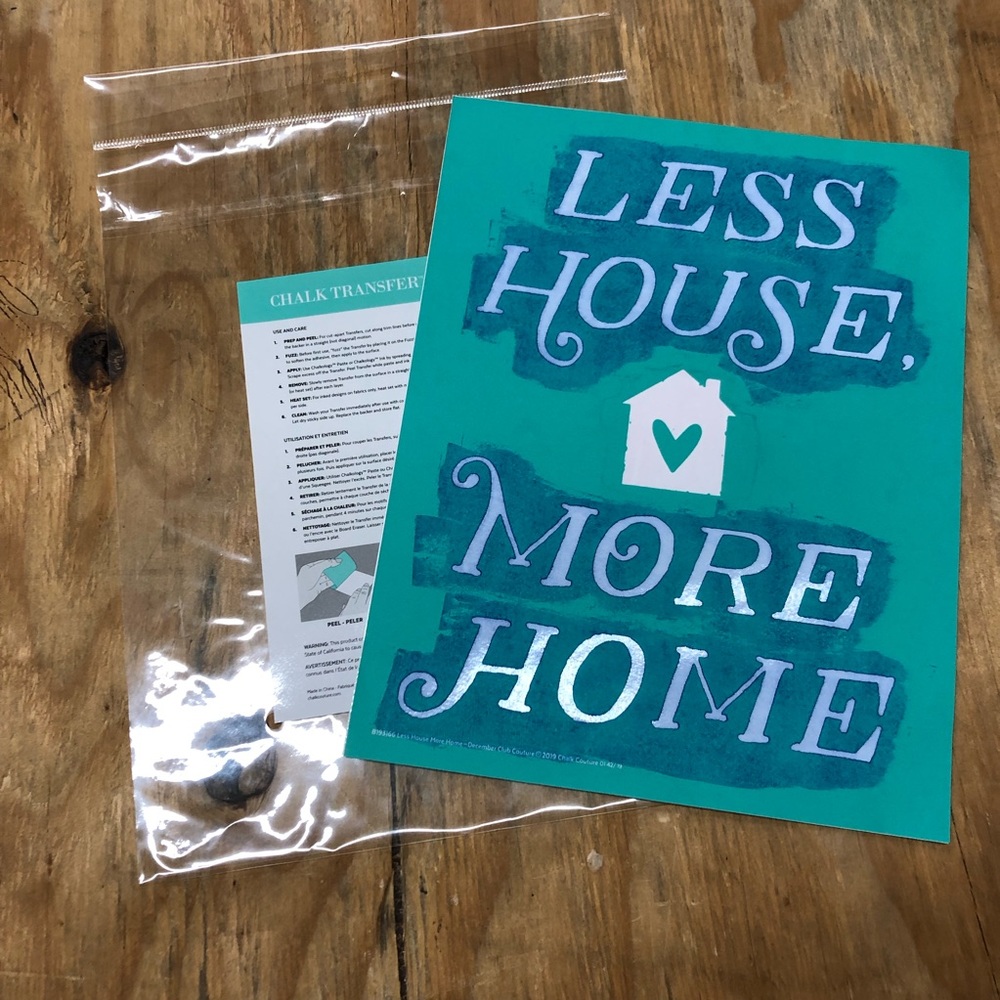 Chalk Couture Exclusive Couture Club Transfer Less House More Home Trans…